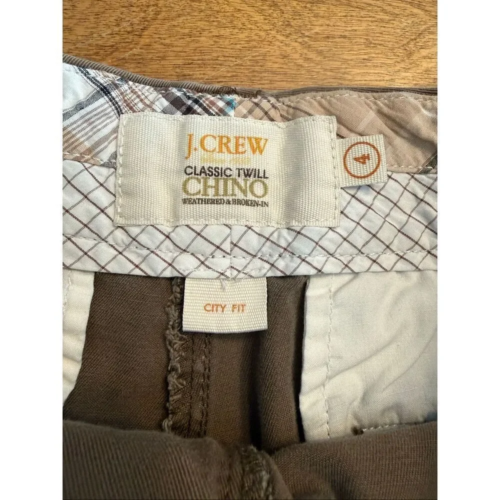 J. Crew Women's City Fit Classic Twill 100% Cotton Chino Shorts Brown Size 4
